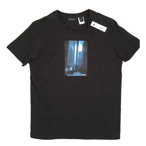 NEW Vintage Donna Karan DKNY Womens T Shirt!  Black  Huge New York City Graphic